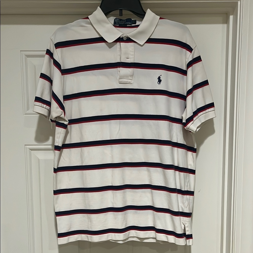 Polo by Ralph Lauren White, Red and Blue Striped Polo Shirt